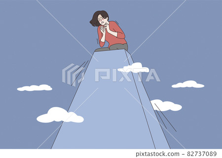 Acrophobia and fear of heights concept Acrophobia and fear of heights concept 82737089