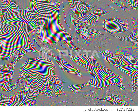 Hippie Trippy Psychedelic Rainbow Background LSD Colorful Wallpaper. Abstract Hypnotic Illusion. Hippie Retro Texture Glitch and Disco 82737225