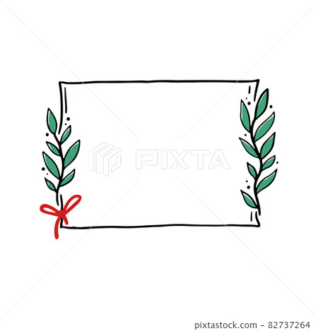 Chrirtmas floral frame with rectangle shape 82737264