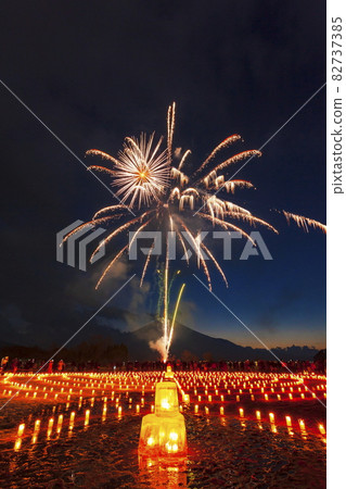 Mt. Fuji and Lake Yamanaka Ice Candle Festival at Yamanakako Village, Minamitsuru District, Yamanashi Prefecture Mt. Fuji and Lake Yamanaka Ice Candle Festival at Yamanakako Village, Minamitsuru District, Yamanashi Prefecture 82737385