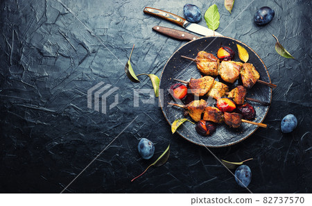 Kebab roasted with plum Kebab roasted with plum 82737570