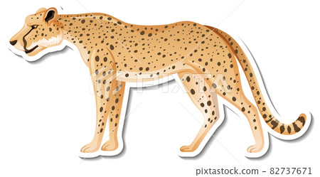 A sticker template of leopard cartoon character A sticker template of leopard cartoon character 82737671