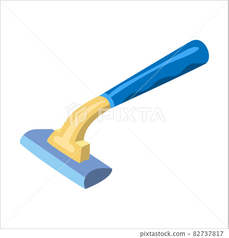 The colors yellow and blue are usually used for shaving beards and other hair vector illustration 82737817