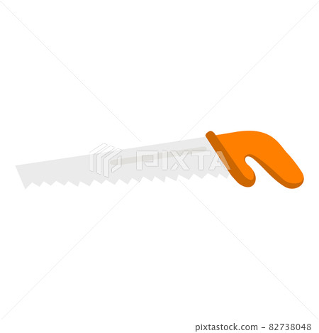 An orange saw that serves to cut or split wood vector illustrations 82738048