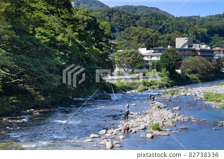 Ayu fishing on the Kano River in Izu City, Shizuoka Prefecture Ayu fishing on the Kano River in Izu City, Shizuoka Prefecture 82738336