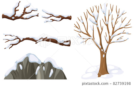 Set of tree in the winter time 82739198