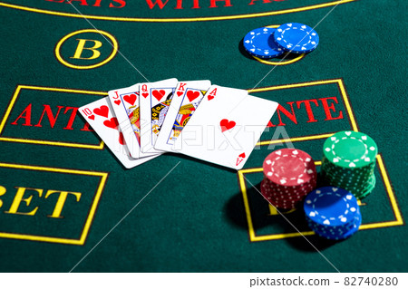 Poker play. Chips and cards Poker play. Chips and cards 82740280