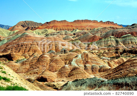  中國，甘肅省和張家的塘沽地貌 82740890