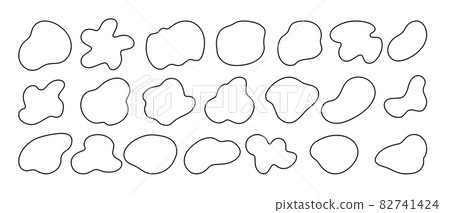 Vector set of line art liquid curve shapes 82741424