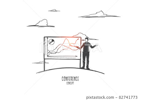 Conference concept. Hand drawn isolated vector. Conference concept. Hand drawn isolated vector. 82741773