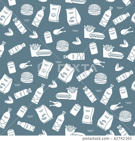 Seamless Pattern Fast Food Snack Picnic Unhealthy 82742165