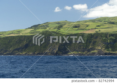 faial island azores cliff view from the sea panorama faial island azores cliff view from the sea panorama 82742994