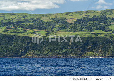 faial island azores cliff view from the sea panorama faial island azores cliff view from the sea panorama 82742997