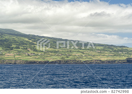 faial island azores cliff view from the sea panorama faial island azores cliff view from the sea panorama 82742998