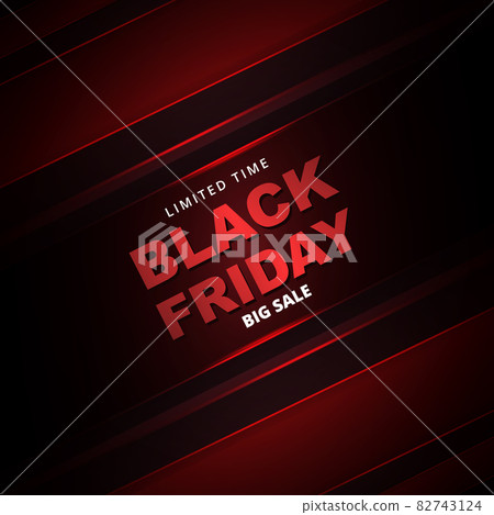 Black friday sale promotion banner. Black friday metallic dark red abstract sale banner template. 82743124