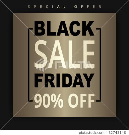 Black friday dark golden banner template. Black friday dark and gold luxury background. Sale up to 90 percent off. Black friday dark golden banner template. Black friday dark and gold luxury background. Sale up to 90 percent off. 82743148