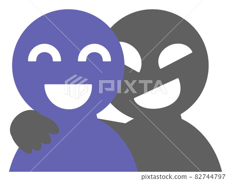 Illustration of a person deceived by a forcible virtue salesman Illustration of a person deceived by a forcible virtue salesman 82744797