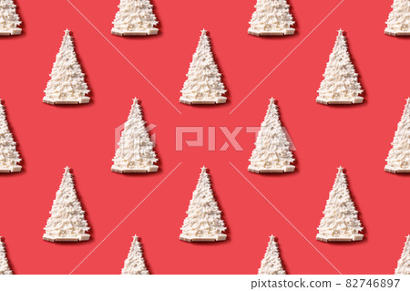 Seamless pattern with Christmas white deer on red. New Year or Merry Christmas texture. Seamless pattern with Christmas white deer on red. New Year or Merry Christmas texture. 82746897