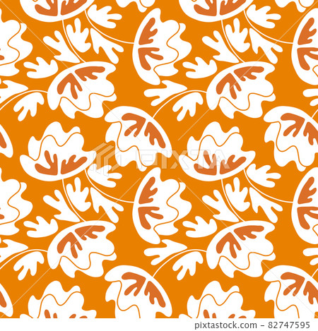 Seamless floral pattern based on traditional folk art ornaments. Modern flowers on color background. Scandinavian style. Sweden nordic style. Vector illustration. Simple minimalistic pattern Seamless floral pattern based on traditional folk art ornaments. Modern flowers on color background. Scandinavian style. Sweden nordic style. Vector illustration. Simple minimalistic pattern 82747595