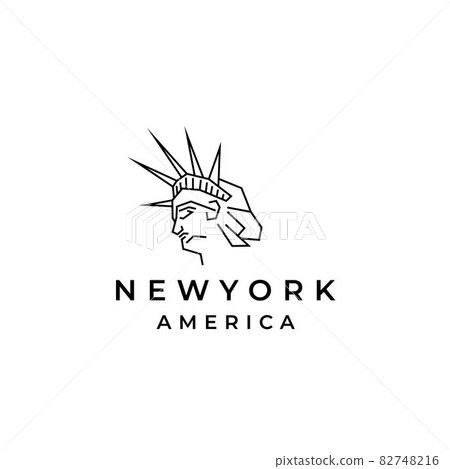 Line art Statue of Liberty logo design template. Liberty statue vector illustration Line art Statue of Liberty logo design template. Liberty statue vector illustration 82748216