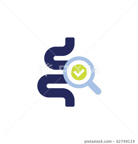 bowel exam vector icon on white 82749119