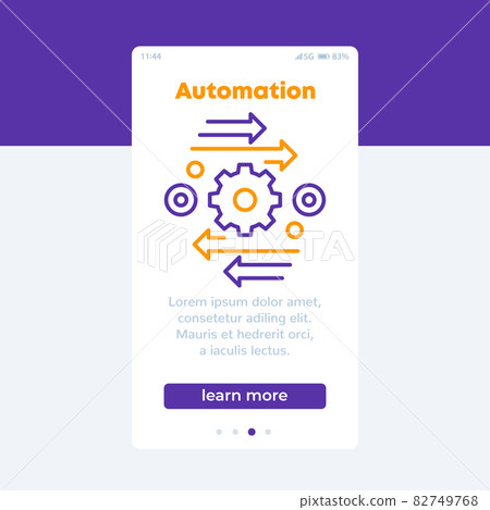 automation vector banner with line icon, vector automation vector banner with line icon, vector 82749768