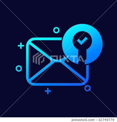 encrypted message, protected mail icon, vector art encrypted message, protected mail icon, vector art 82749779