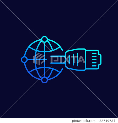 ethernet plug line vector icon 82749781