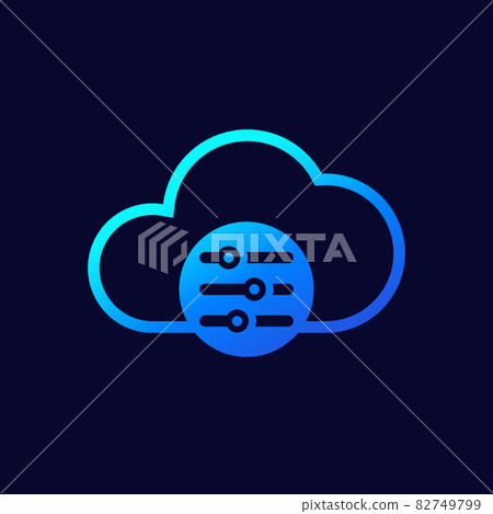 Cloud settings or hosting configuration icon Cloud settings or hosting configuration icon 82749799
