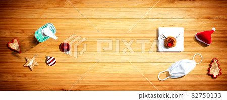 Christmas ornaments with a mask and a sanitizer bottle Christmas ornaments with a mask and a sanitizer bottle 82750133