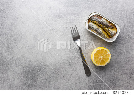Canned sardines. Sea fish in tin can. Canned sardines. Sea fish in tin can. 82750781