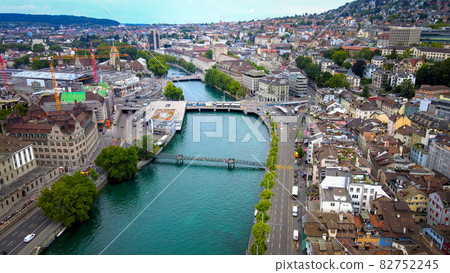 Beautiful City of Zurich in Switzerland from above 82752245