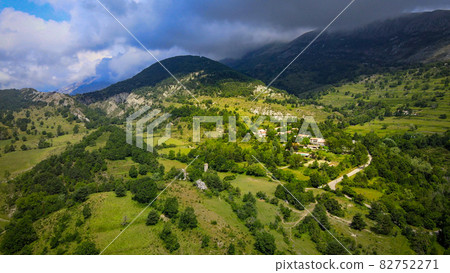 Amazing aerial view over the French Alps Amazing aerial view over the French Alps 82752271