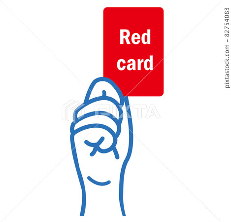 發出紅牌的手的插圖 足球犯規退出 白底黃牌 82754083