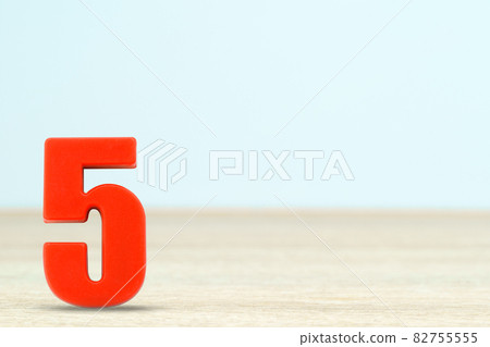 Shot of a number five made of red plastic Shot of a number five made of red plastic 82755555