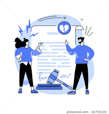 Divorce abstract concept vector illustration. 82756149