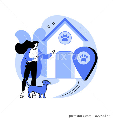 Dogs friendly place abstract concept vector illustration. Dogs friendly place abstract concept vector illustration. 82756162