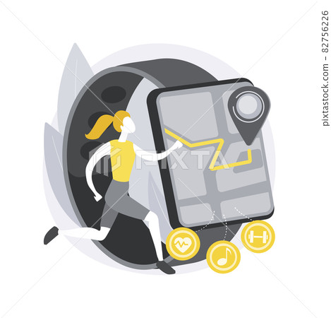 Sport and fitness tracker abstract concept vector illustration. Sport and fitness tracker abstract concept vector illustration. 82756226