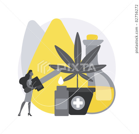 Hemp seed oil abstract concept vector illustration. 82756272