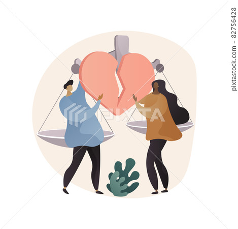 Divorce abstract concept vector illustration. Divorce abstract concept vector illustration. 82756428