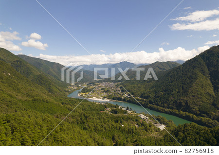 Hinoki Forest and Kiso River 82756918