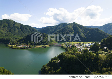 Drone photography of Lake Ontake, Lake Ontake, Otaki Village 82756952