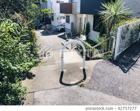Stone stairs in a residential area 82757277