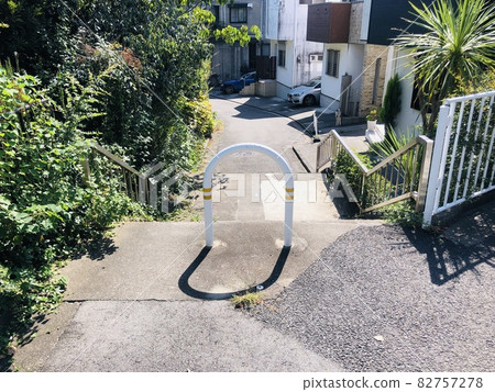 Stone stairs in a residential area 82757278