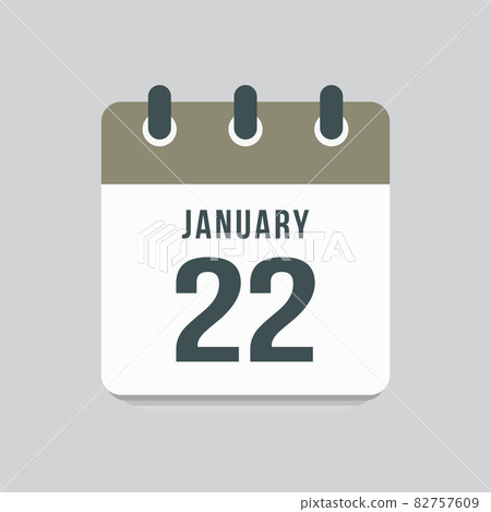 Icon day date 22 January, template calendar page 82757609