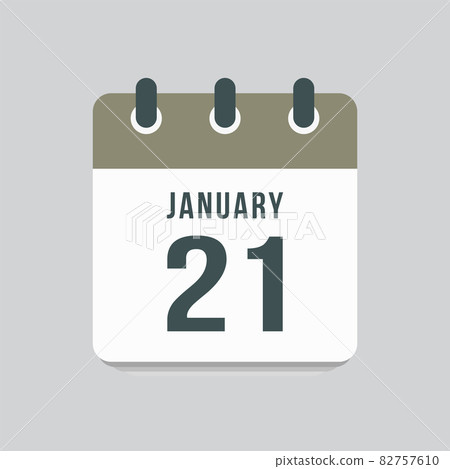 Icon day date 21 January, template calendar page Icon day date 21 January, template calendar page 82757610