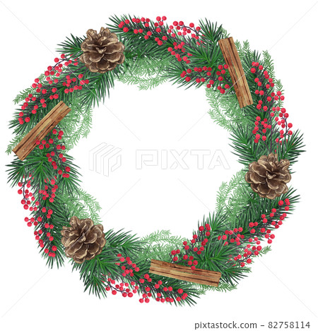 Beautiful Christmas wreath illustration 82758114