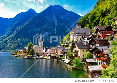 The most beautiful lakeside town in the world like a postcard 82758529