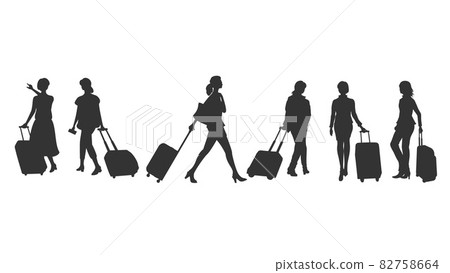 女性旅行者剪影 82758664