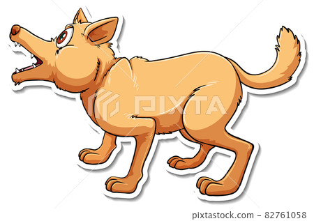 A sticker template of dog cartoon character 82761058